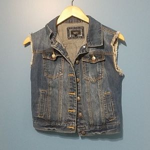 Rue 21 Jean vest with lace back